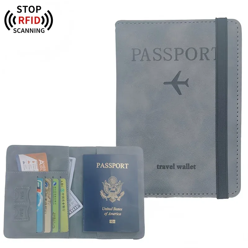 Portefeuille en cuir PU Homefish, porte-passeport de voyage, porte-cartes, accessoires de voyage pour homme, porte-passeport et cartes de visite à porter à la main