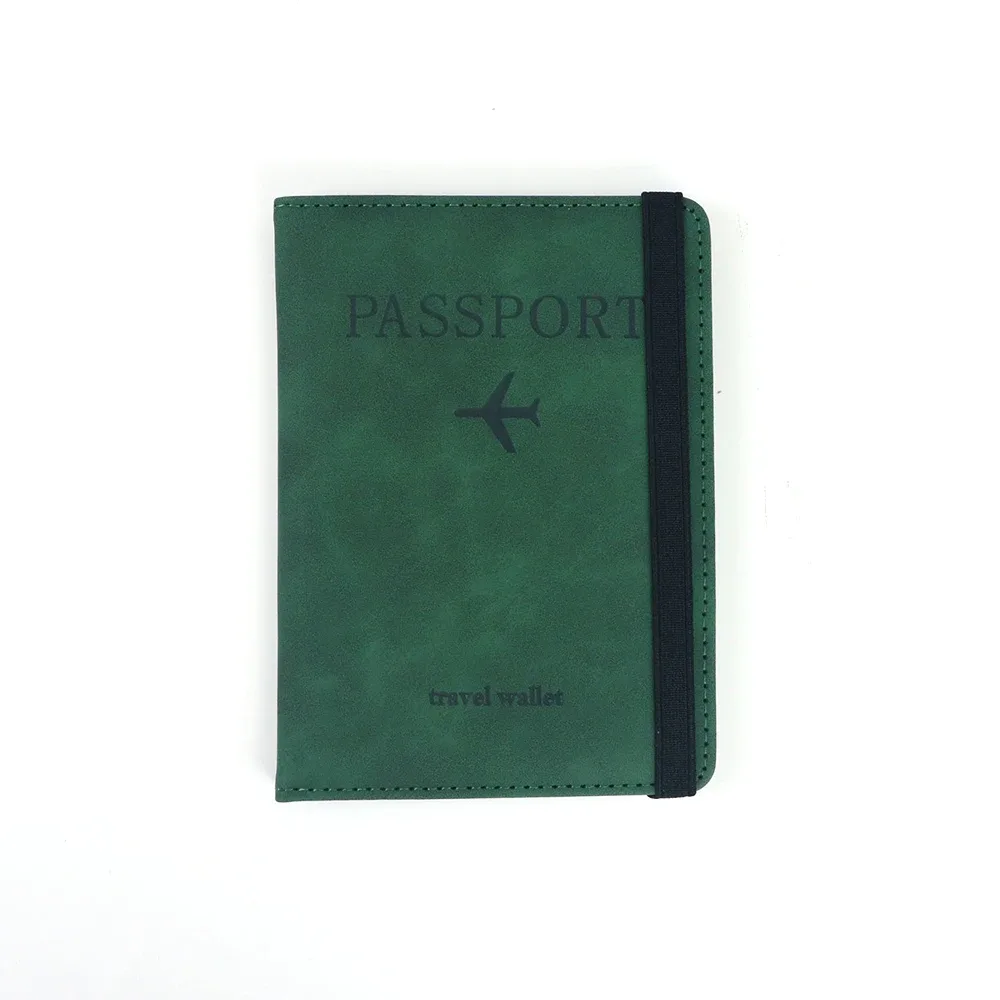 porte-cartes en cuir pu personnalisé avec nom, porte-passeport, housse de passeport rfid, sac de voyage multifonctionnel, porte-documents