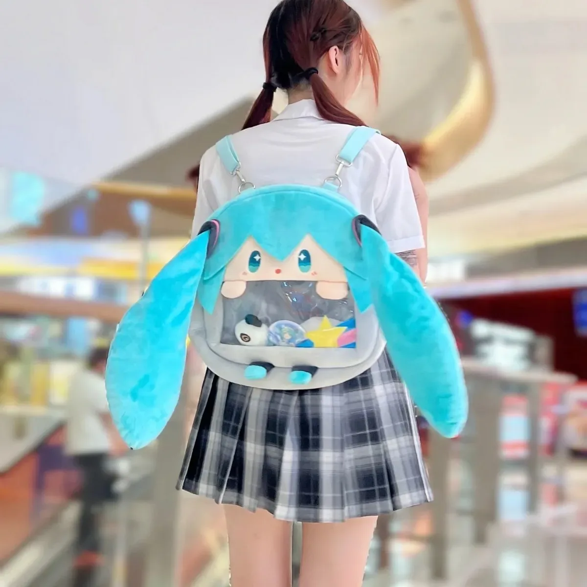 sac à dos en peluche doux hatsune miku, sac à personnage d'anime kawaii, itabag, adorable sac à bandoulière de dessin animé pour les fans, usage quotidien