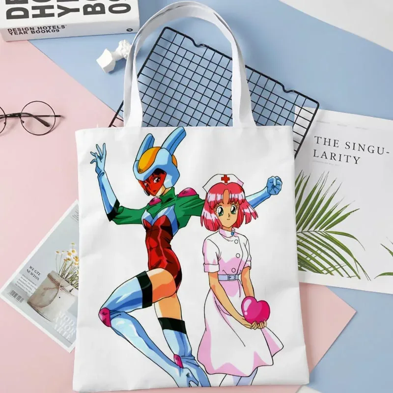 sac fourre-tout minky momo anime pour femme, sacs à provisions réutilisables, sac à main, cuillère à soupe, pliable, coton, initié au gril, fille, 1016wjy
