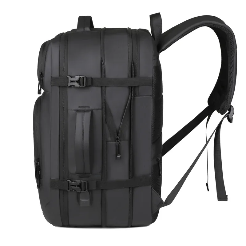 sac à dos imperméable pour voyages d'affaires avec port usb, grande capacité extensible pour hommes et femmes, pratique pour les trajets quotidiens, noir