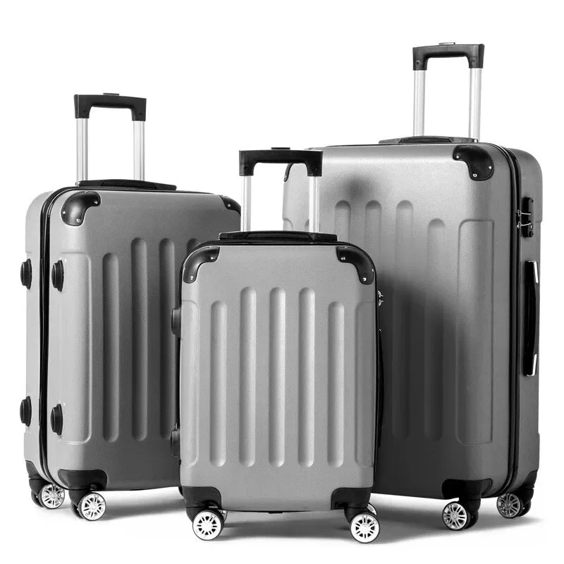 ensemble de bagages 3 pièces, valises légères de voyage avec roulettes, serrure tsa et coin rigide, ensembles de bagages de voyage familial