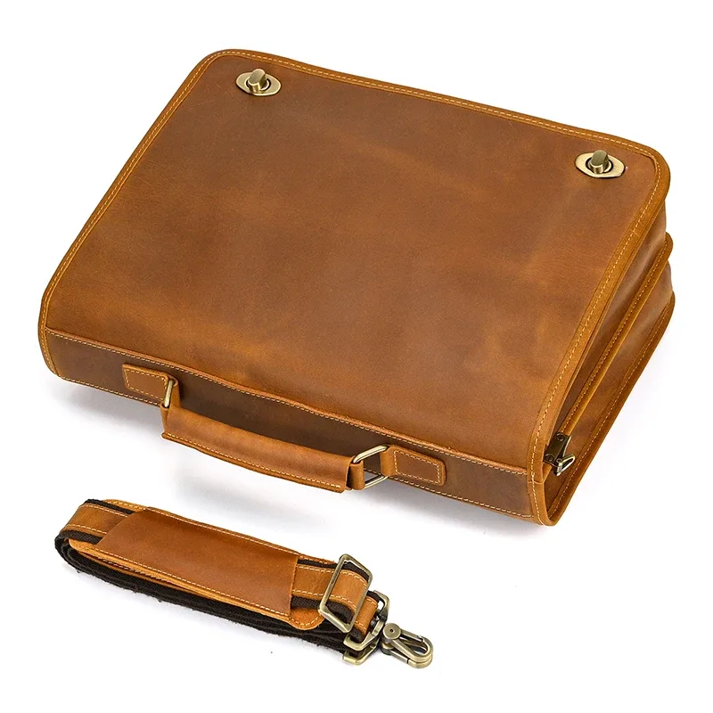 sac pour ordinateur portable en cuir véritable personnalisé pour hommes, étui à bombes de voyage d'affaires, sac lancé, sacs en cuir pour le travail de bureau, sac fourre-tout