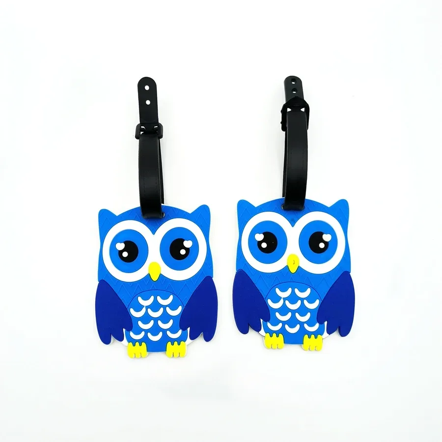étiquette de bagage de hibou de conception mignonne pour les voyages d'affaires, identification anti-perte d'aéroport, essentielle pour sortir au travail, unisexe, 1pc, 2pcs
