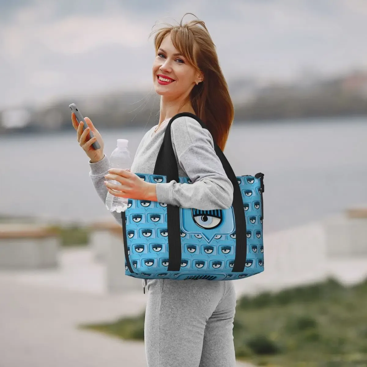 mode personnalisée yeux chauds f-erragnis c-chiaras sac fourre-tout de plage femmes grand compartiment plage salle de sport sacs de voyage