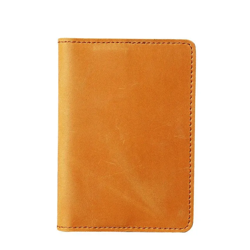 porte-passeport en cuir véritable unisexe, cuir de vache vintage, étui pour cartes de crédit, portefeuille de voyage pour hommes et femmes