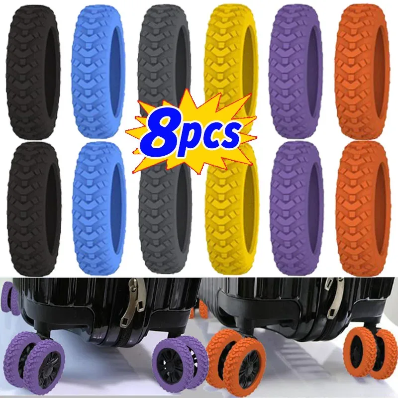 Protecteur de roues de bagages plus épais, valise de voyage en Silicone, réduit le bruit, couverture de roue, accessoires de manchon de chariot à roulettes, bricolage
