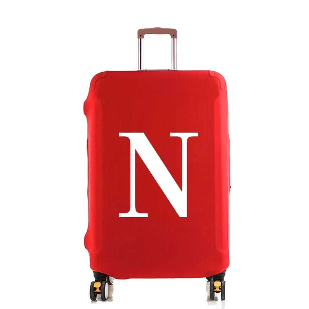 housse de protection pour bagages, élastique, anti-poussière, à la mode, pour valise à roulettes de 18 à 28 pouces, 26 lettres blanches imprimées