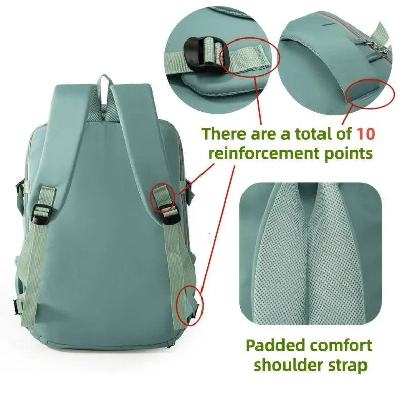 sac à dos de voyage ouvert avec compartiment à chaussures indépendant, grande capacité, imperméable, pour ordinateur portable, idéal pour les voyages d'affaires et les vacances