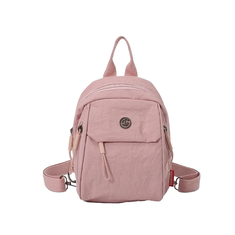 mini sac à dos en nylon multicolore, petit sac à la mode et polyvalent pour femme, sac à dos multifonctionnel pour les voyages décontractés