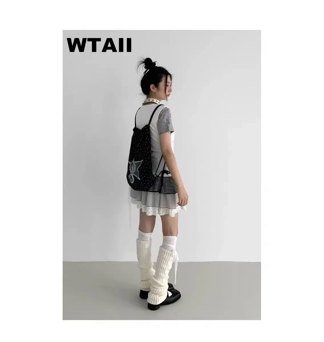 sac à cordon à pois avec motif de notes de musique, sac à dos de sport décontracté, sac de rangement de grande capacité pour le basketball, pour l'école et les voyages