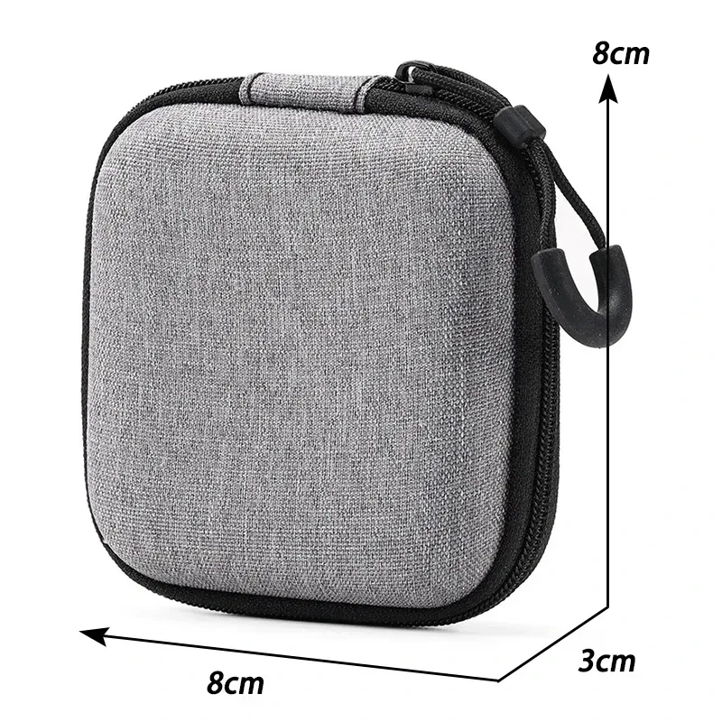 mini sac de rangement de produits numériques gris, casque portable, câble de données usb, chargeur, étui de rangement en u stick, étui de protection antichoc