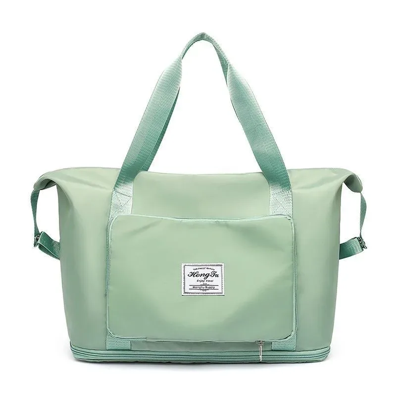 sac de voyage pliable portable pour femme, grande capacité, stockage d'alter, voyage à courte distance, polochon de natation, sac de fitness