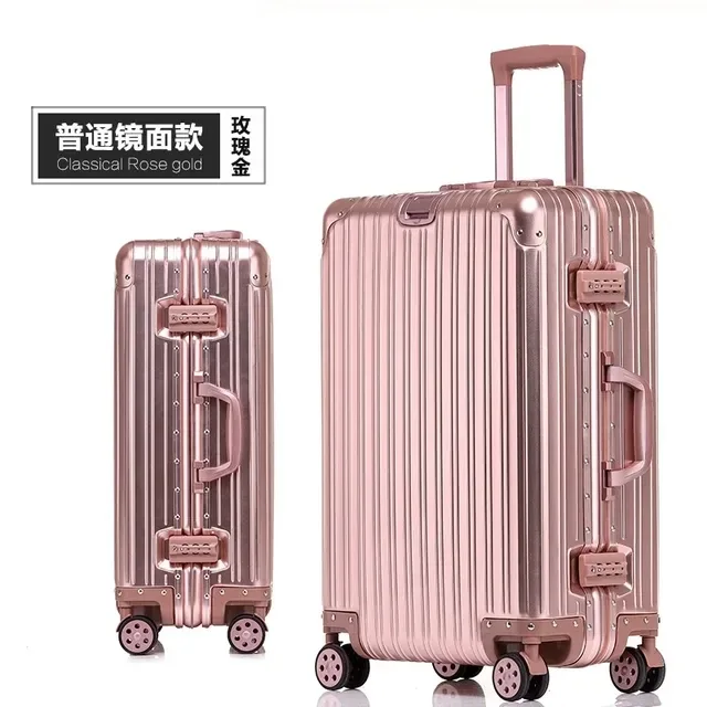 valise de voyage en alliage d'aluminium et de magnésium, nouveau style, roue muette de haute qualité, chariot à bagages roulants de 20/24/26/29 pouces, 100%