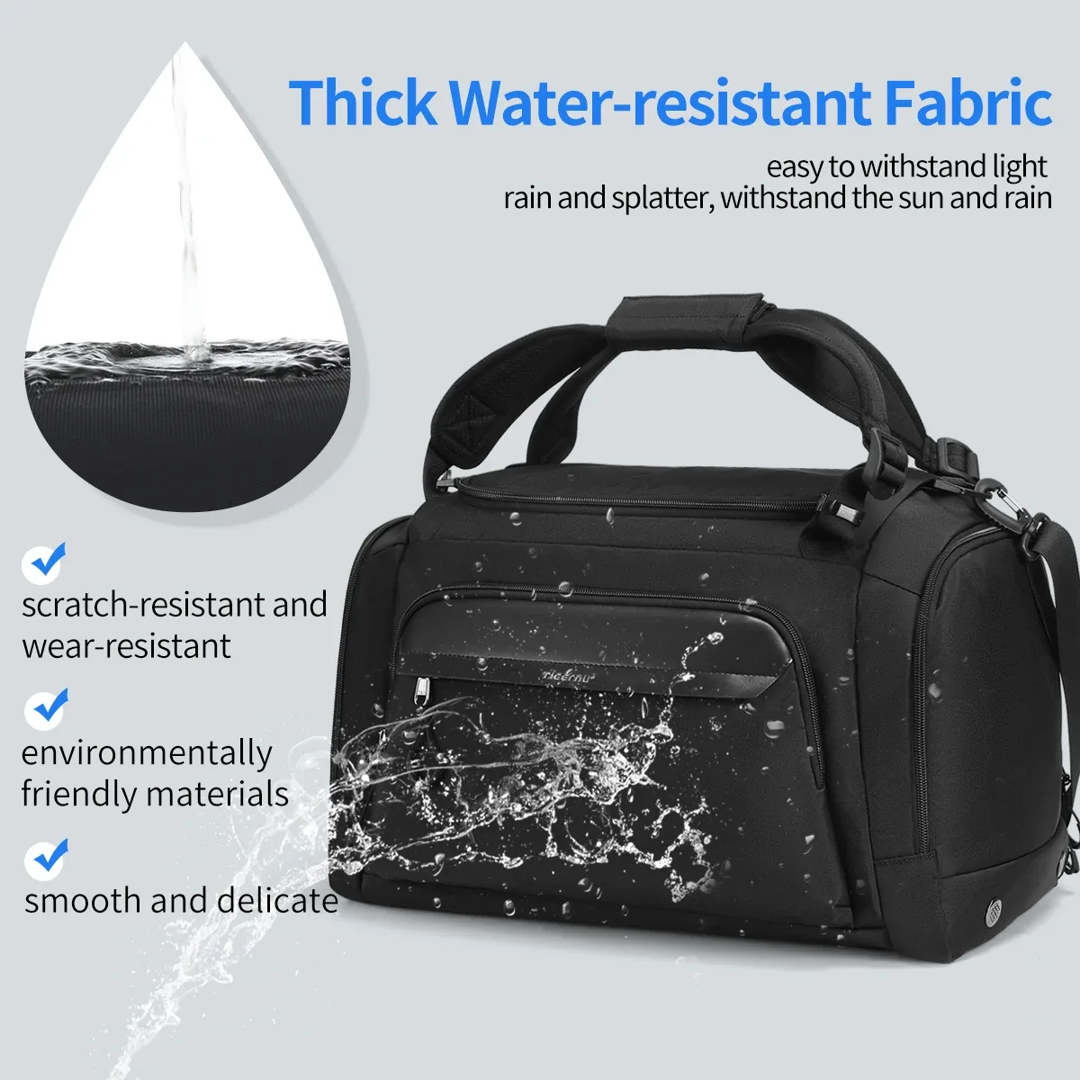 tigernu sacs de voyage pour hommes pour femmes 15.6 pouces pochette d'ordinateur sac à main sacs à bandoulière imperméables hommes sacs de sport pour salle de sport sacs de fitness