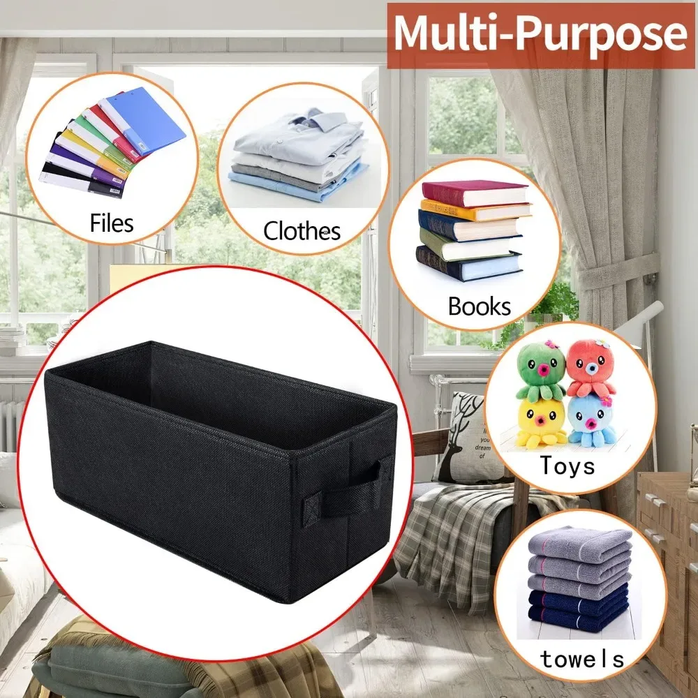 boîte de rangement pliable pour cd et dvd avec couvercle, organiseur de médias, conteneur en tissu non tissé pour jeux vidéo, livres, vêtements, armoires