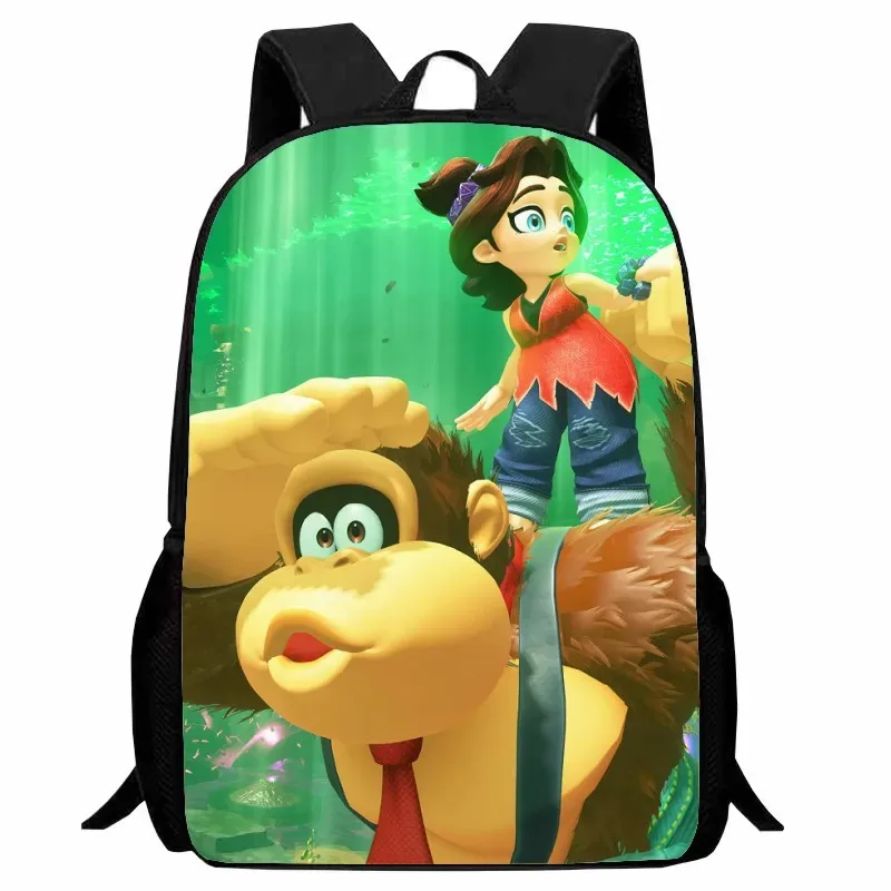 donkey kong bananza – sacs à dos pour enfants, garçons et filles, cadeau d'anniversaire pour étudiants, sac d'école pour enfants, grande capacité, sac à dos de camping durable