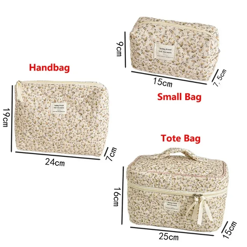 sac à cosmétiques imprimé floral pour femmes, sac à main, sac de rangement de voyage, sac de rangement de cosmétiques, sac matelassé de grande capacité, choisissez 1 parmi 3