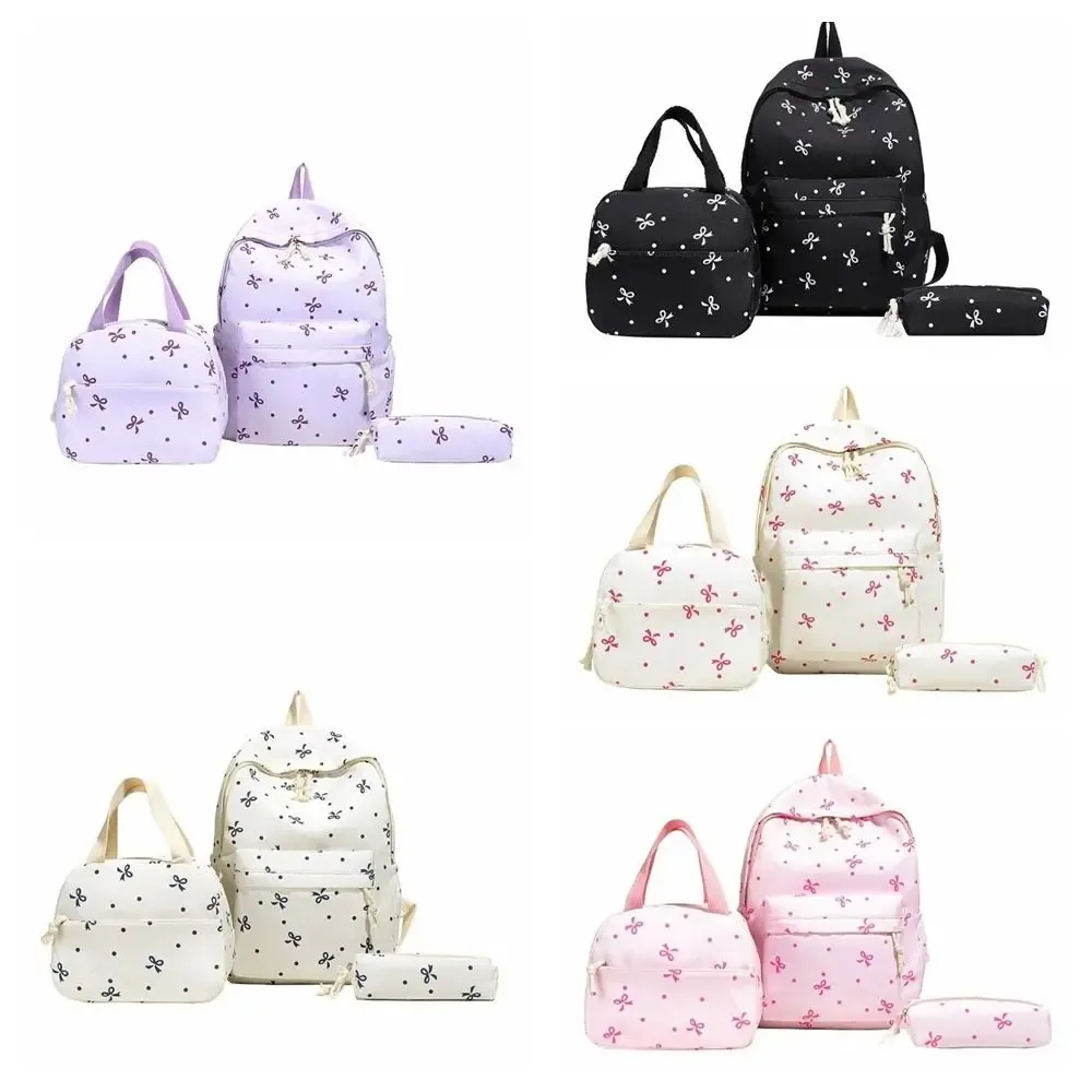 ensemble de sacs d'école trois pièces avec trousse, sac à dos en nylon grande capacité avec nœud, protection anti-rayures et sangles fixes