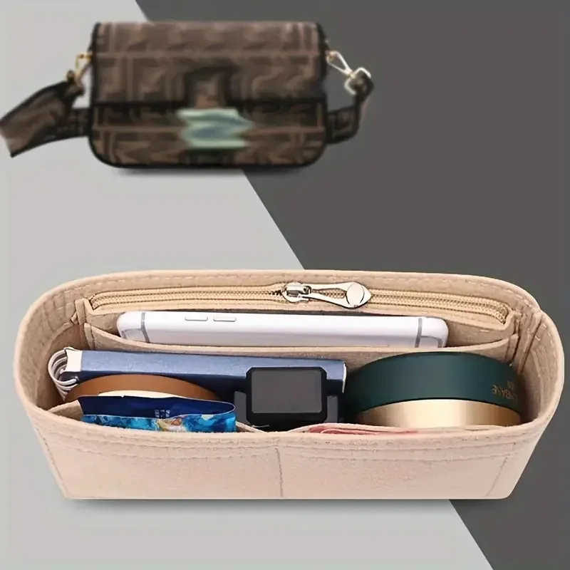 organisateur de sac en feutre homefish, organiseurs de maquillage, doublure idéale pour les sacs à main de marque pour femmes et les trousses de cosmétiques