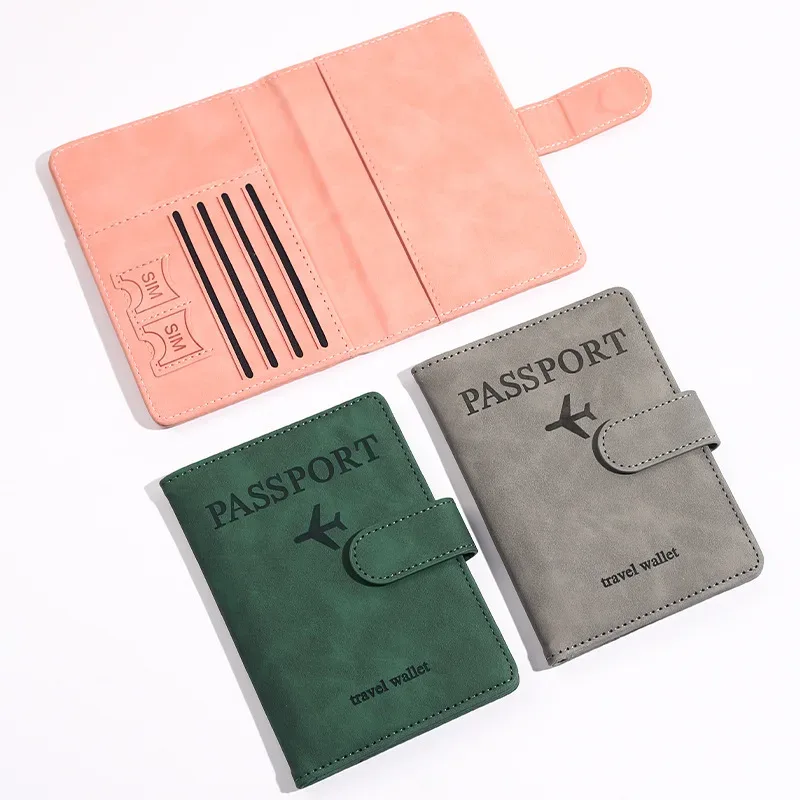 porte-passeport vintage en cuir pu pour femmes et hommes, avec fentes pour cartes bancaires d'identité, accessoires de voyage