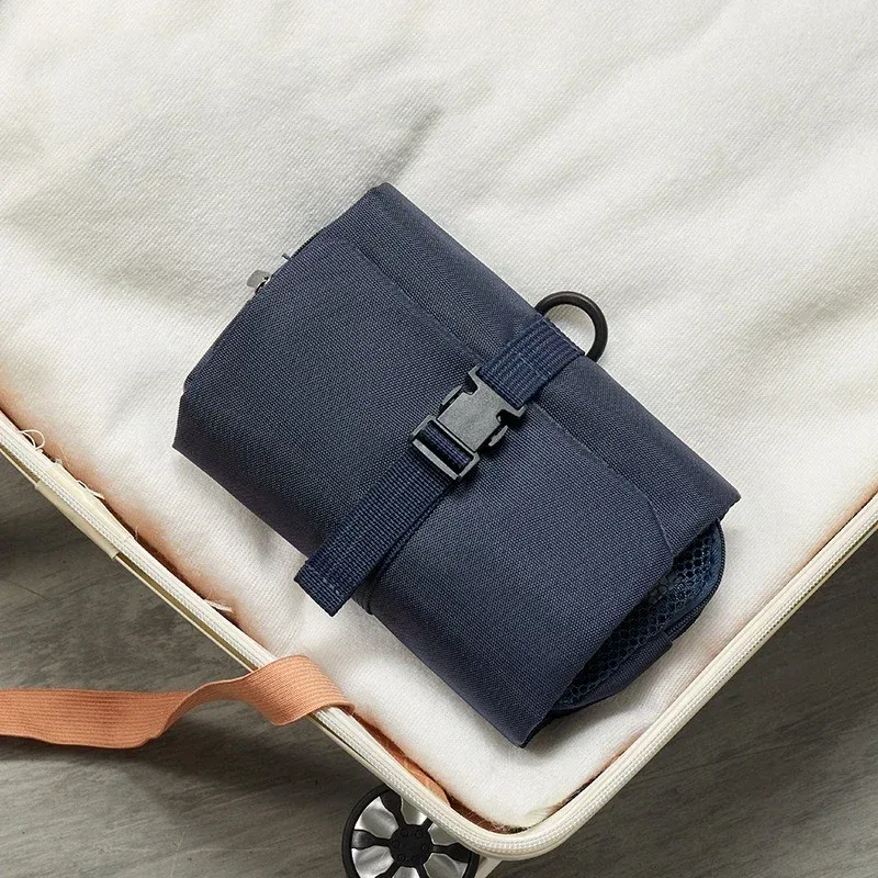 trousse de toilette pliante de style japonais, sac de rangement à crochet pour voyage d'affaires, sac à cosmétiques de haute qualité