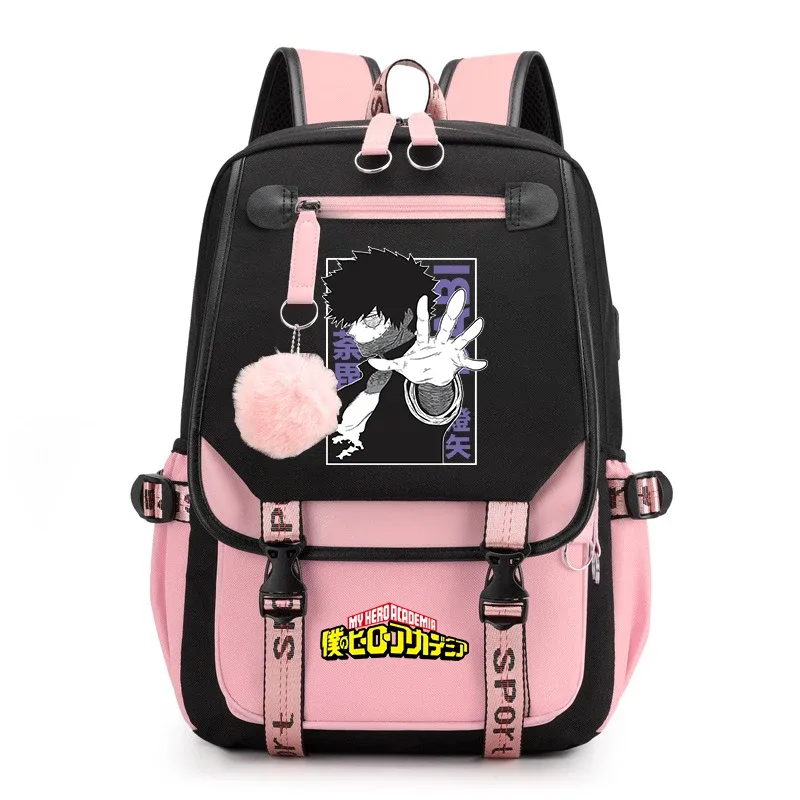 sac à dos d'étudiant imprimé my hero academia, léger et décontracté, pour filles, pour l'école et les voyages