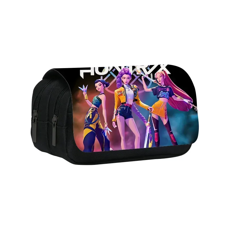 étui à crayons multi-compartiments pour enfants, motif dessin animé kpop demon hunters, léger, trousse à crayons pour enfants, boîte à crayons pour enfants