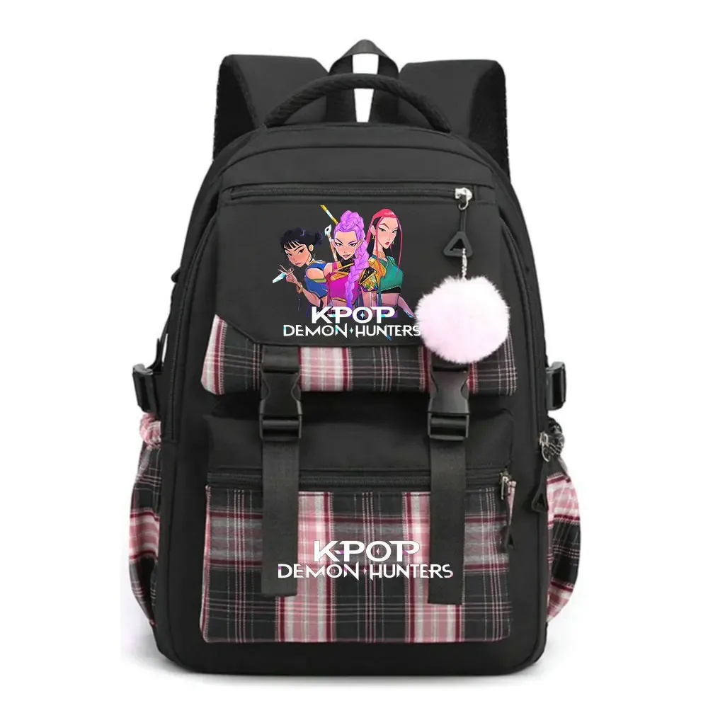 sacs à dos d'école kpop demon hunters, sacs d'école pour étudiants, sac à dos de voyage à la mode pour filles, sac à dos étanche avec fermeture éclair, sac à dos pour ordinateur portable