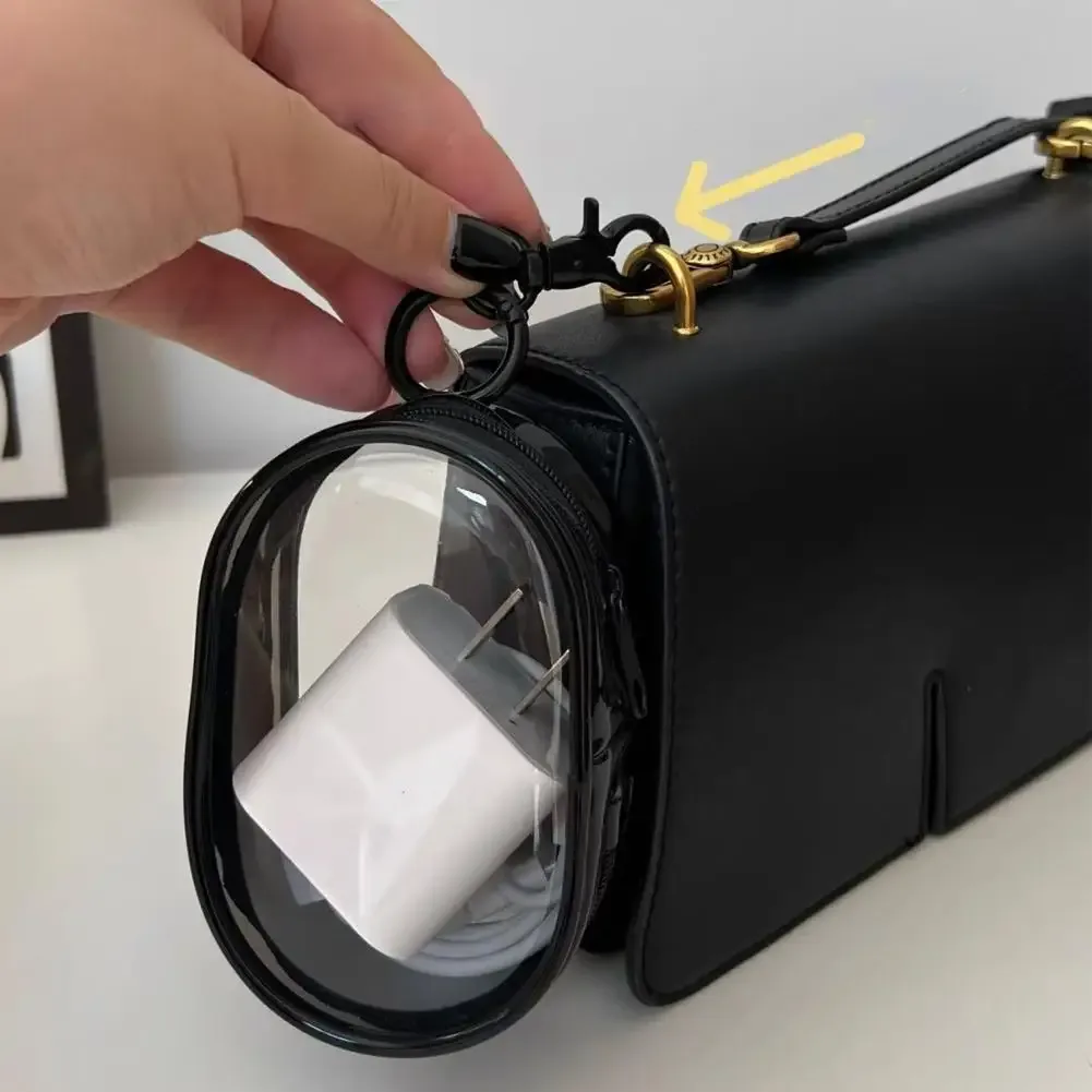 étui de présentation transparent pour poupée de 10 cm, mini pochette de rangement multifonction, organiseur portable pour câbles de chargeur de voyage, sac porte-clés