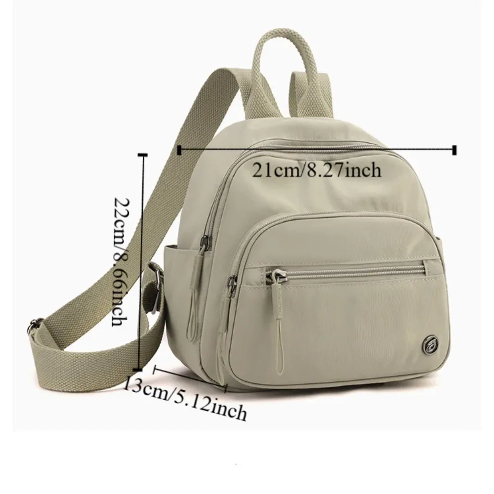 sac à dos portable pour femme en nylon, léger, imperméable, multipoches, décontracté, avec poignée, tendance