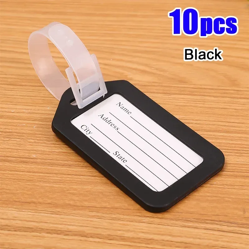 étiquettes de bagages colorées pour sac de visite, nom de valise, lettres personnalisées pour avion, accessoires de voyage attro, 1/10 pièces