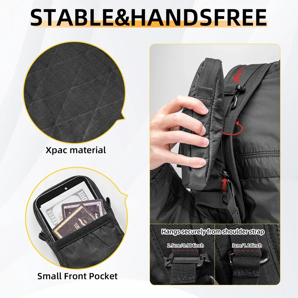 sac à bandoulière tactique x-pac molle, pochette de rangement durable pour téléphone et équipement, pour la chasse, fixation sur sac à dos et gilet tactique