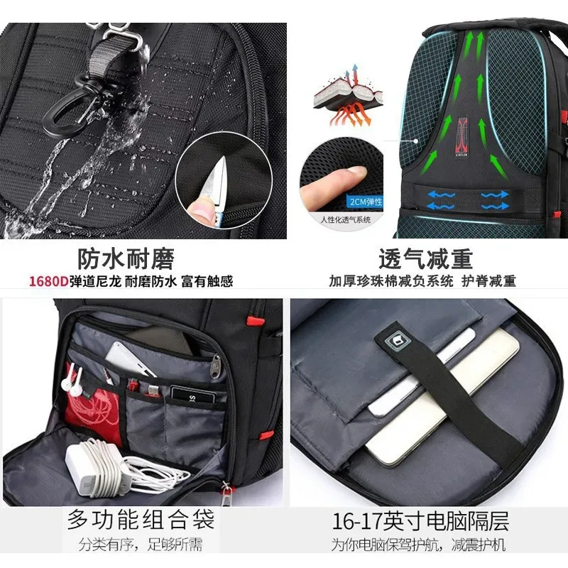 sac à dos swiss army knife pour hommes, étudiants du secondaire, sac à dos de voyage d'affaires en tissu oxford, sac de voyage, sac pour ordinateur