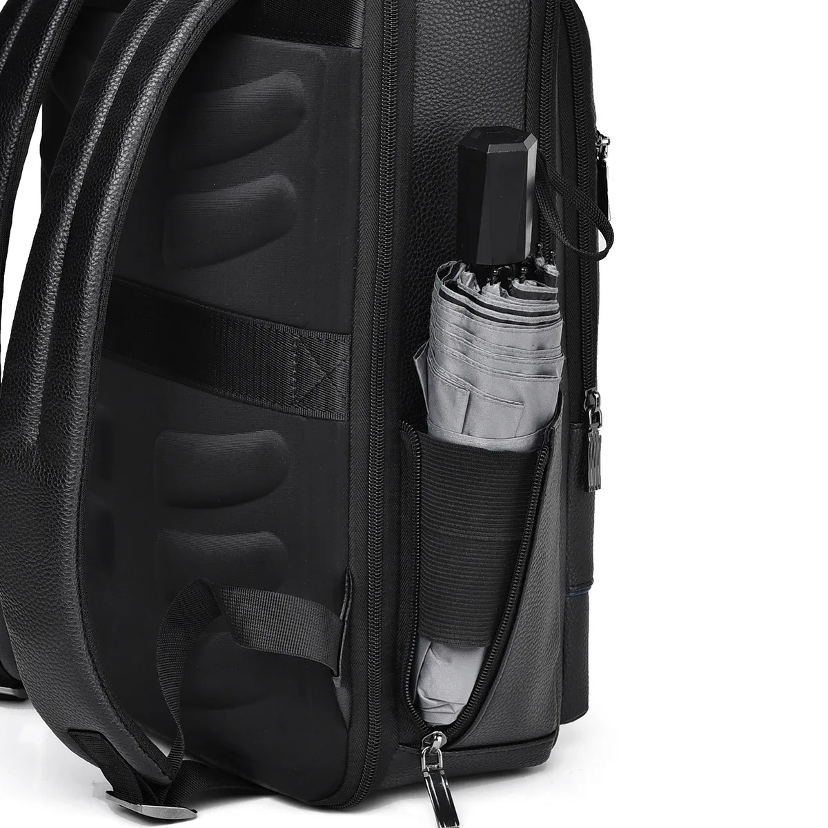 sac à dos en pu pour hommes, sac d'ordinateur de 15.6 pouces, sac à dos de rangement multi-poches décontracté pour affaires