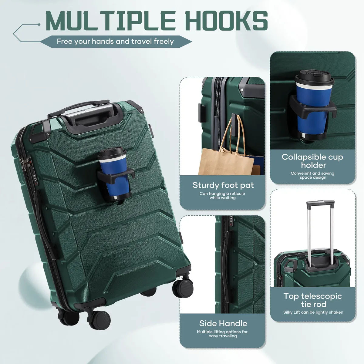 bagage multifonctionnel de grande capacité, valise de voyage, porte-bagages, valise d'embarquement robuste et durable, étudiants et entreprises