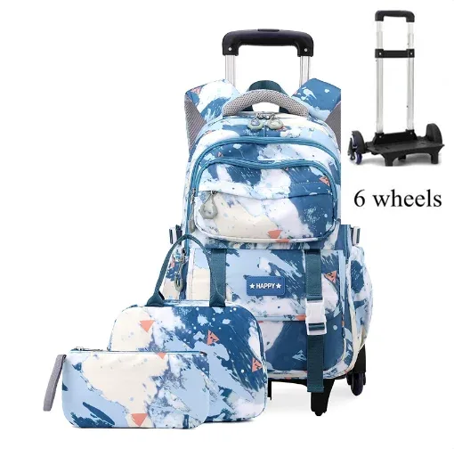 sac à roulettes d'école pour adolescentes, sac à roulettes d'école pour filles, ensemble de sac à dos à roulettes, sac de voyage à roulettes sur roulettes