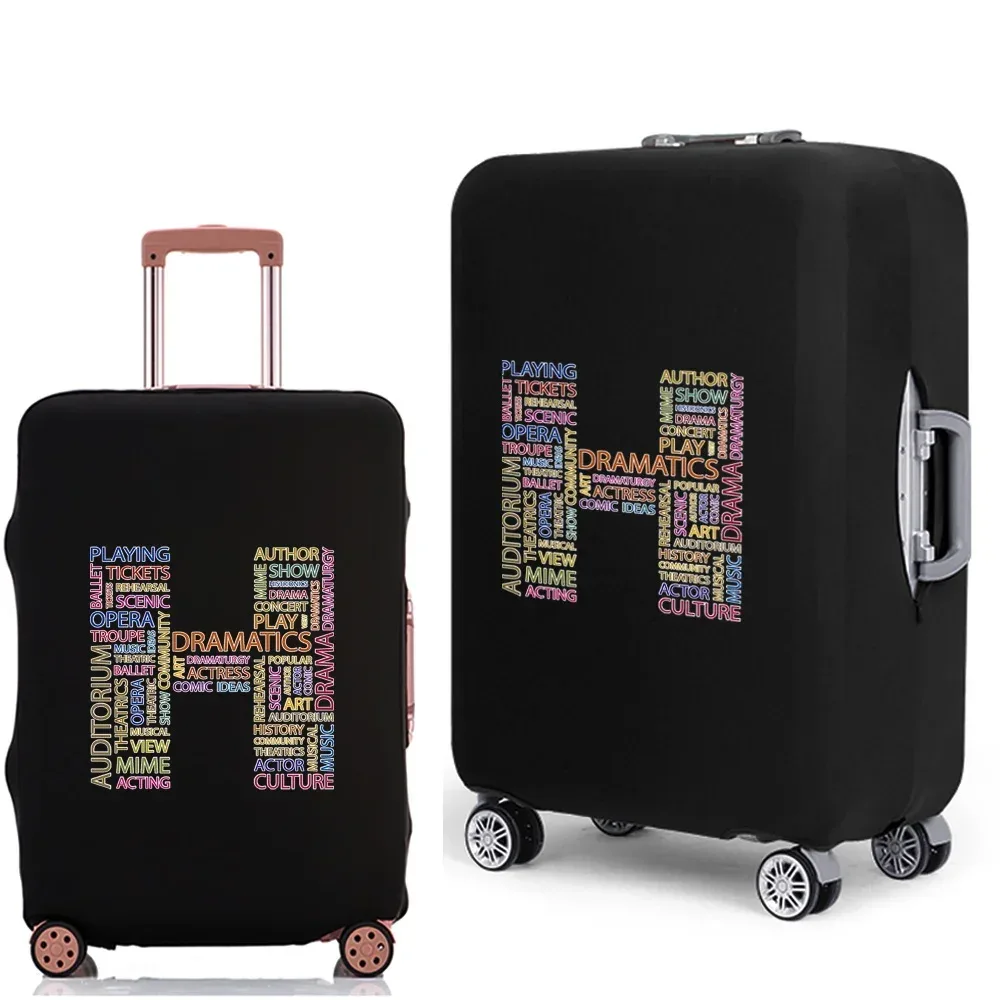 étui à bagages 2022, housse de protection avec texte 26 lettres, motif de voyage, élastique, housse anti-poussière pour valise de 18 à 28 pouces