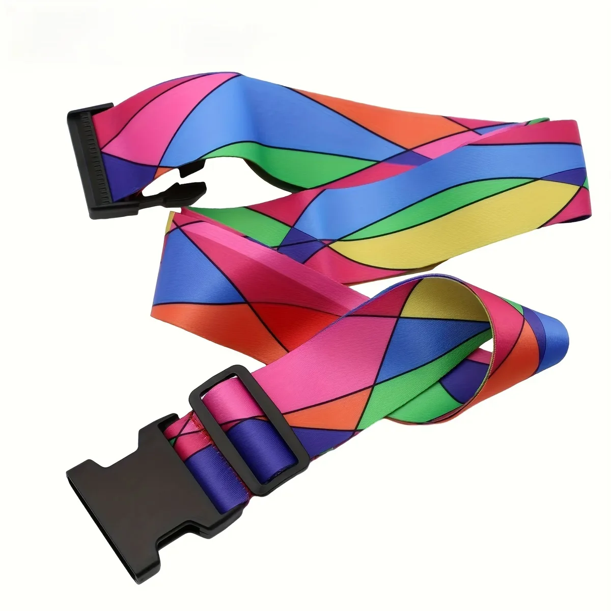 nouvelles sangles de bagage droites et colorées pour valise, ceinture de bagage en polyester avec boucle de déverrouillage réglable, accessoire de voyage