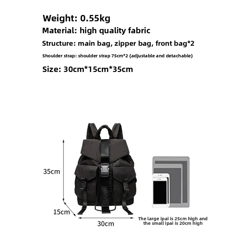 sac à dos en nylon 2026, sac à dos noir minimaliste meicheng, nouveau sac de voyage léger grande capacité