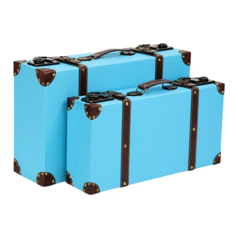 valise de boîte de rangement européenne vintage-vitrine de maison en bois, accessoire de photographie, organisateur de décor antique