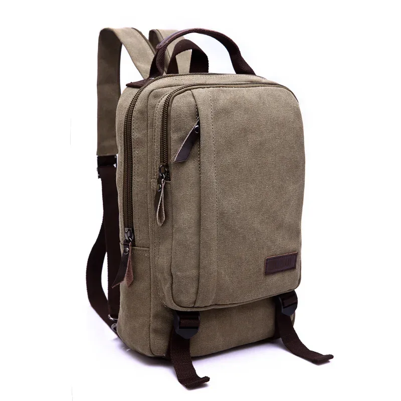 Sac à dos carré pour hommes, sac à Double épaule, paquet en toile, de haute qualité, pratique, résistant à l'usure, étanche, petite taille