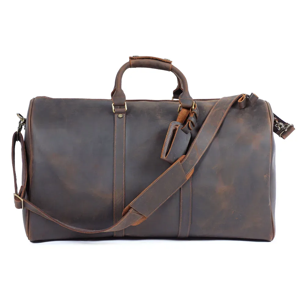 sac de voyage vintage en cuir pleine fleur s.worker, grand sac de week-end pour hommes, sac de sport