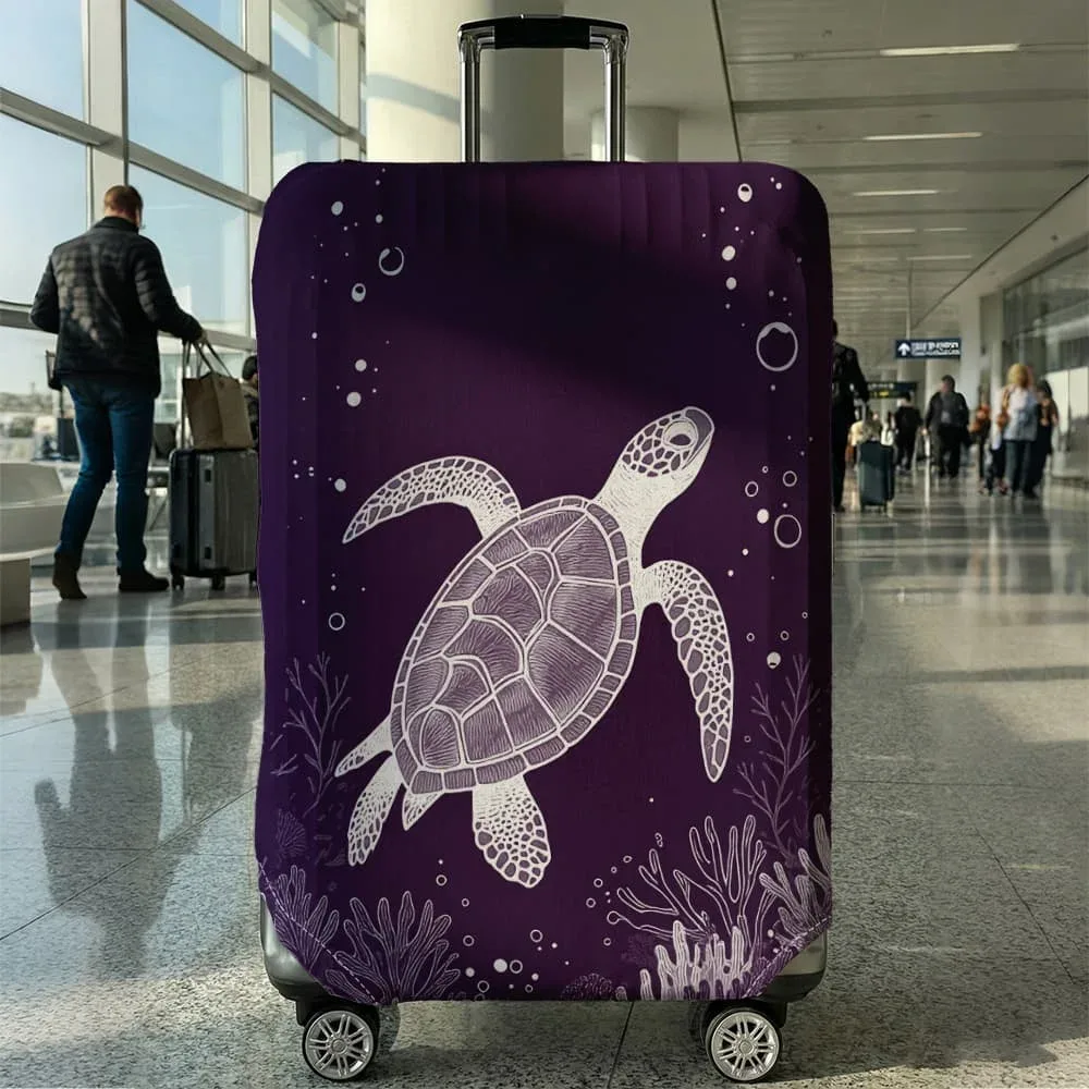 housse de bagage imprimée tortue de mer, adaptée aux bagages de 18 à 32 pouces, housse de poignée de bagage, accessoires de voyage