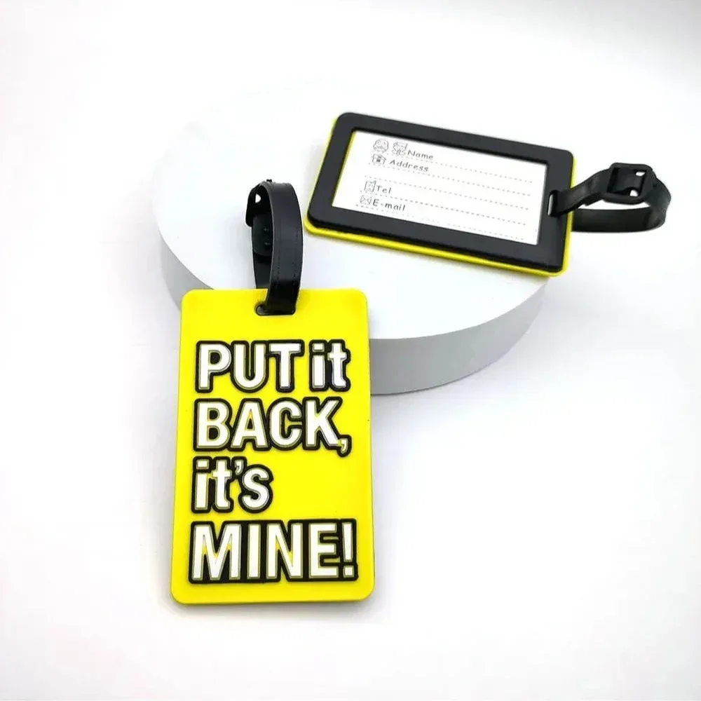 étiquette de bagage en pvc, 1 pièce, étiquette de voyage portable en silicone, porte-adresse d'identification, accessoire de valise avec protection d'information sécurisée