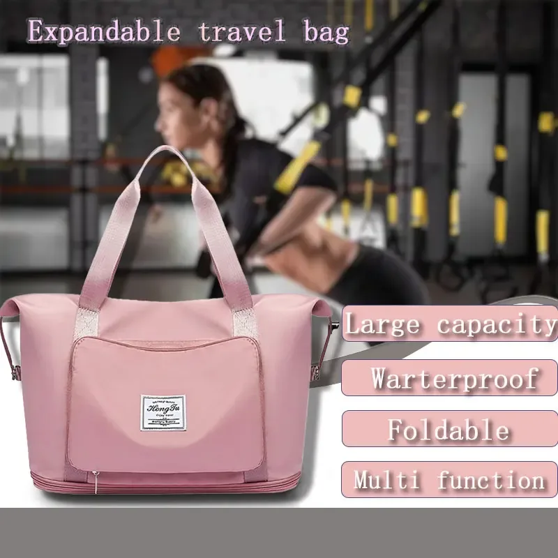 sac de voyage pliable et extensible, sac à bagages étanche de grande capacité, sac fourre-tout, sac à bagages de voyage adapté au camping du week-end