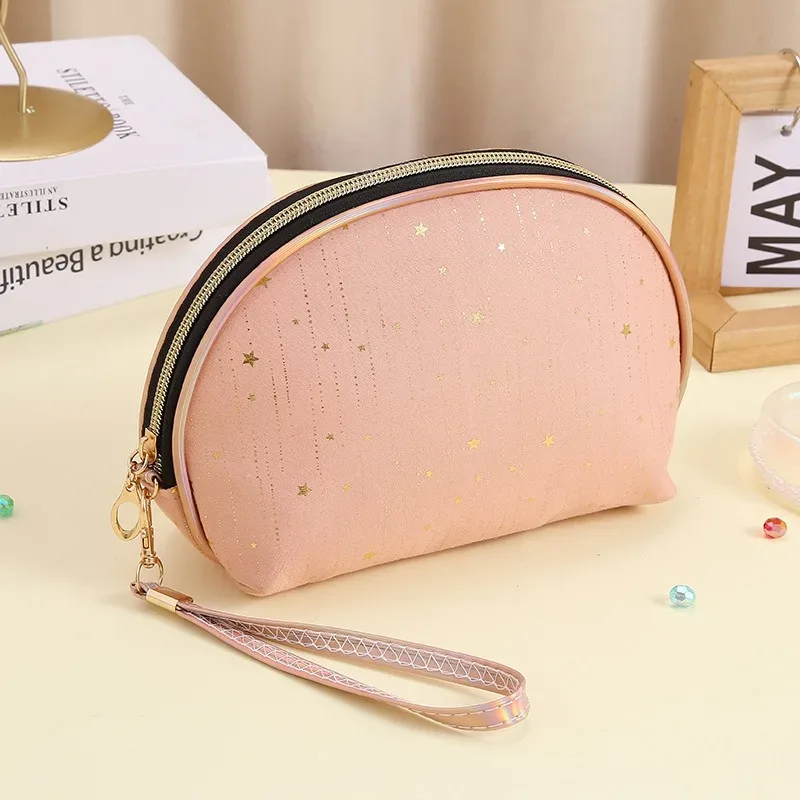 sac de rangement pour cosmétiques de voyage pour femmes et filles, trousse de toilette mignonne, sacs à main de maquillage, portefeuille pour rouge à lèvres et brosse, 2023