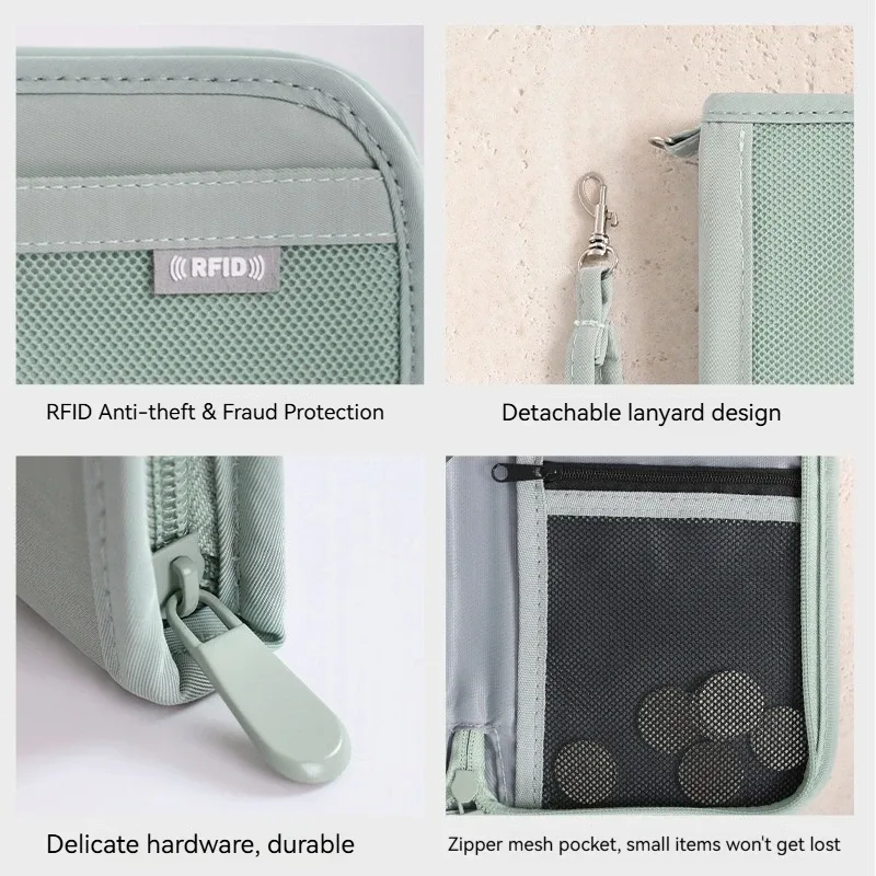 portefeuille de passeport multi-styles, organiseur de documents de voyage portable, porte-cartes multiple, sac de rangement pour documents pour les voyages d'affaires