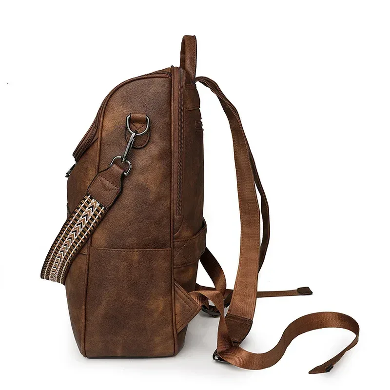 sac d'affaires rétro en pu, sac à dos d'université tendance pour la rentrée scolaire, sac à dos à la mode pour femmes, sacs de voyage mochilas de hombre