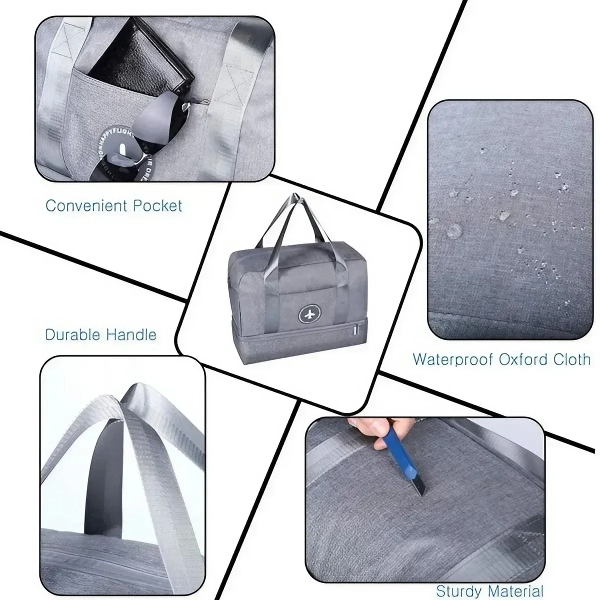 kismis sac de rangement de voyage sac de séparation sec et humide sac de plage portable sac de fitness de natation sac de rangement